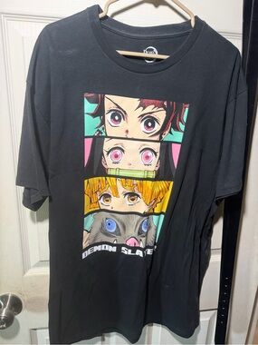 Hot Topic Black Demon Slayer Character Panel Tee
